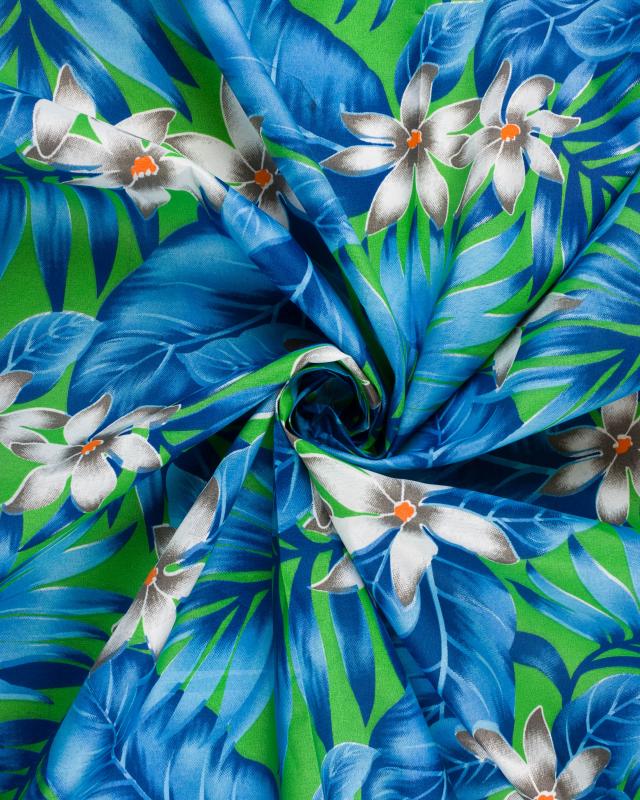 Tissu Polynésien ANAPA Bleu Turquoise - Tissushop
